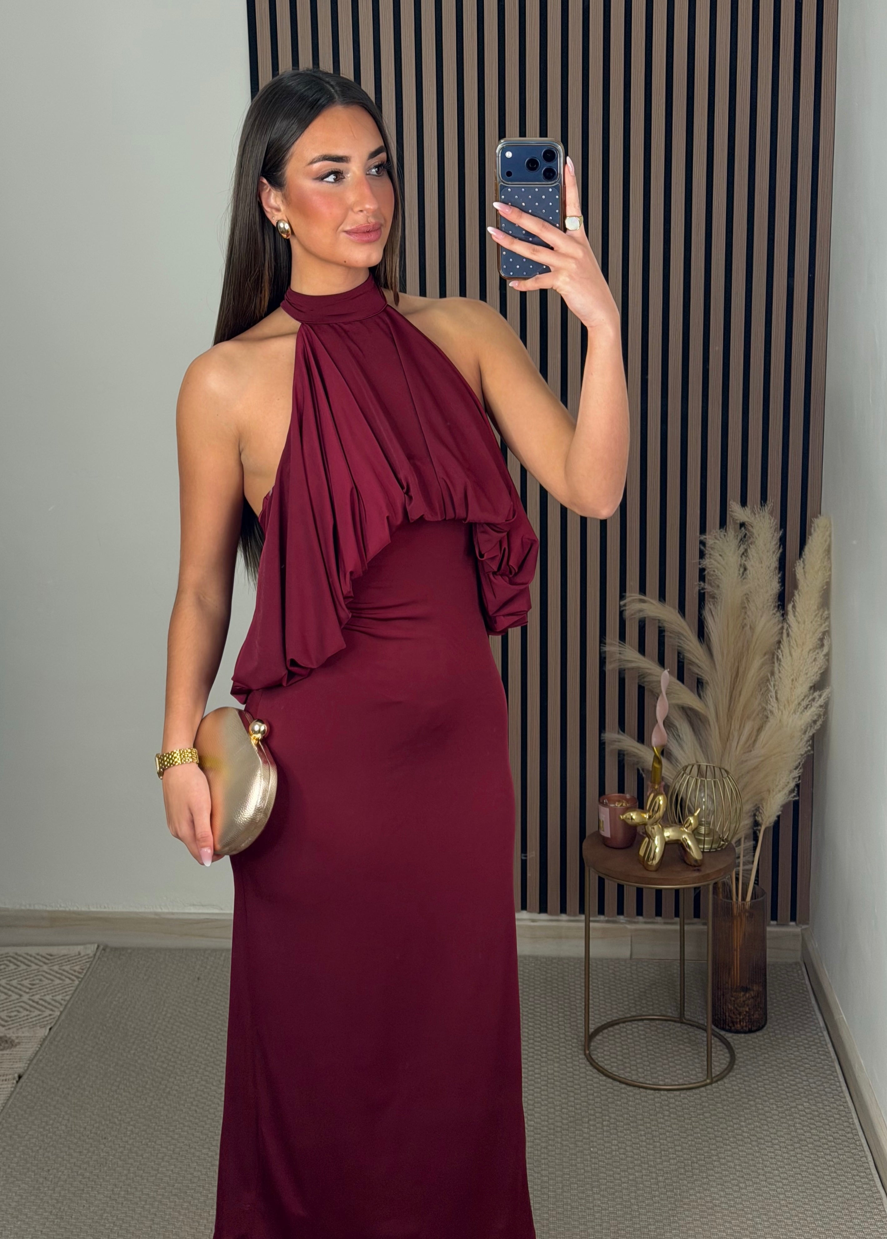 VESTIDO ROSA BURDEOS