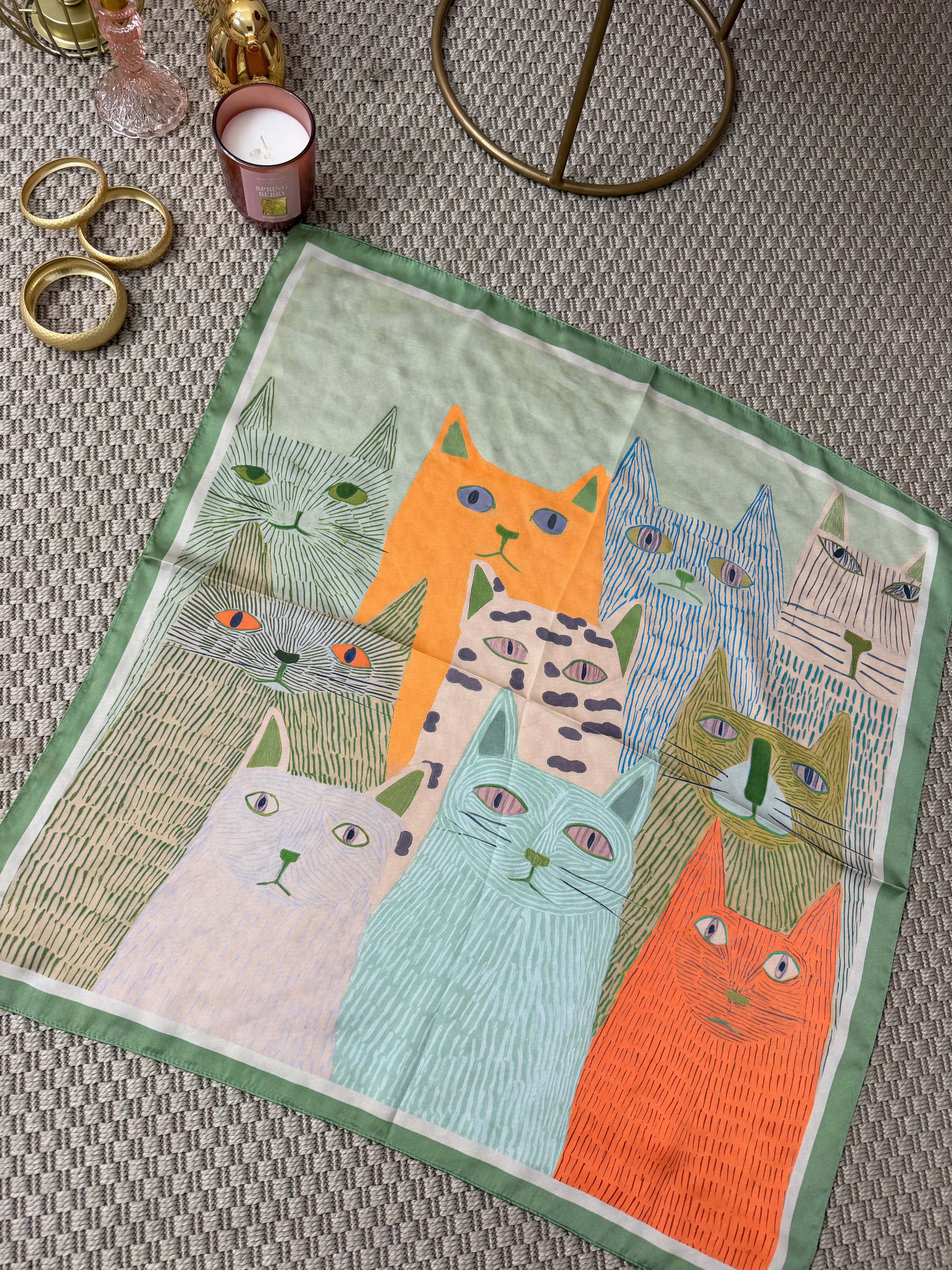 PAÑUELO KITTY VERDE