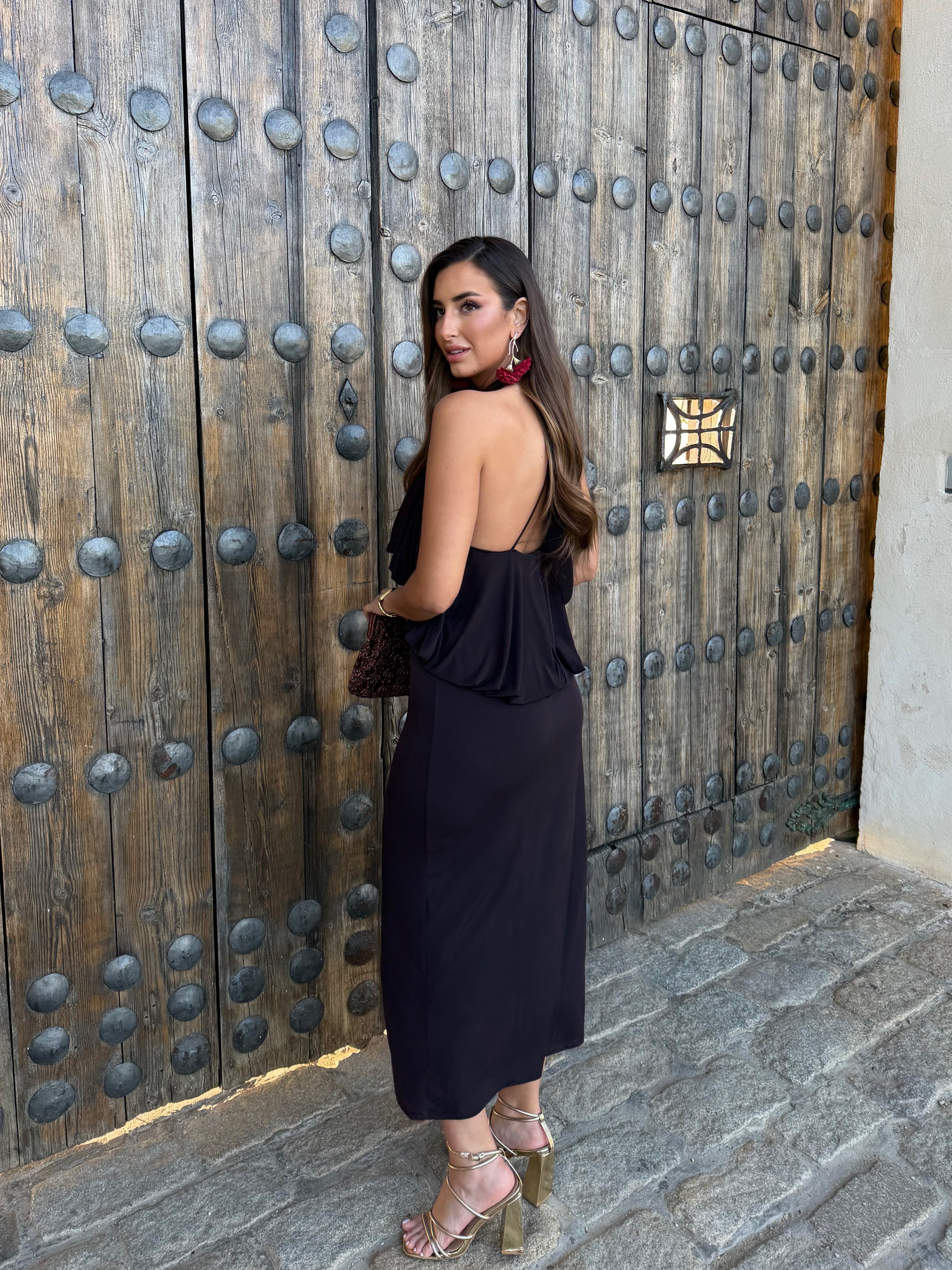 VESTIDO ROSA MARRÓN