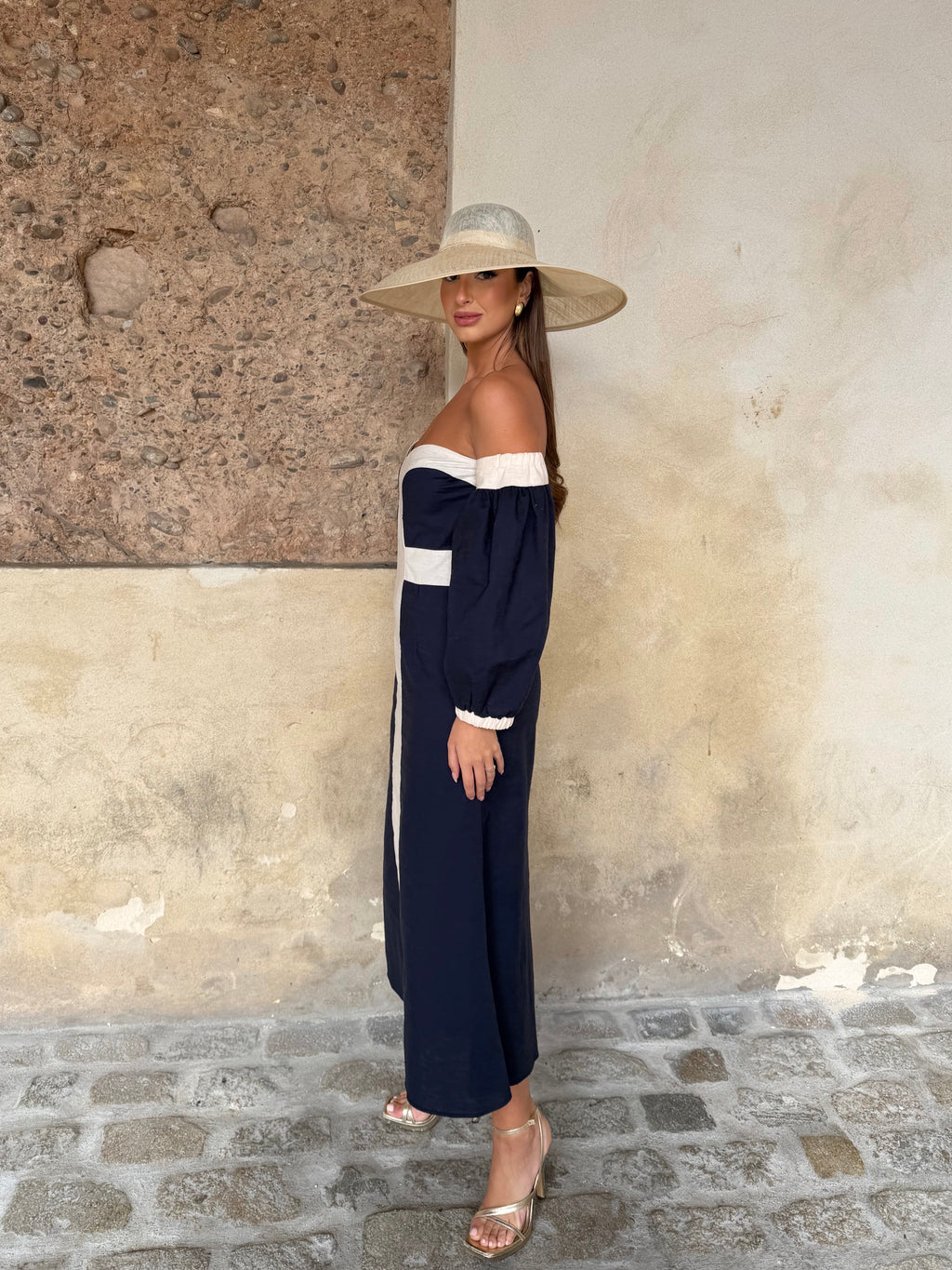 VESTIDO MIMBRE MARINO