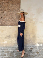 VESTIDO MIMBRE MARINO