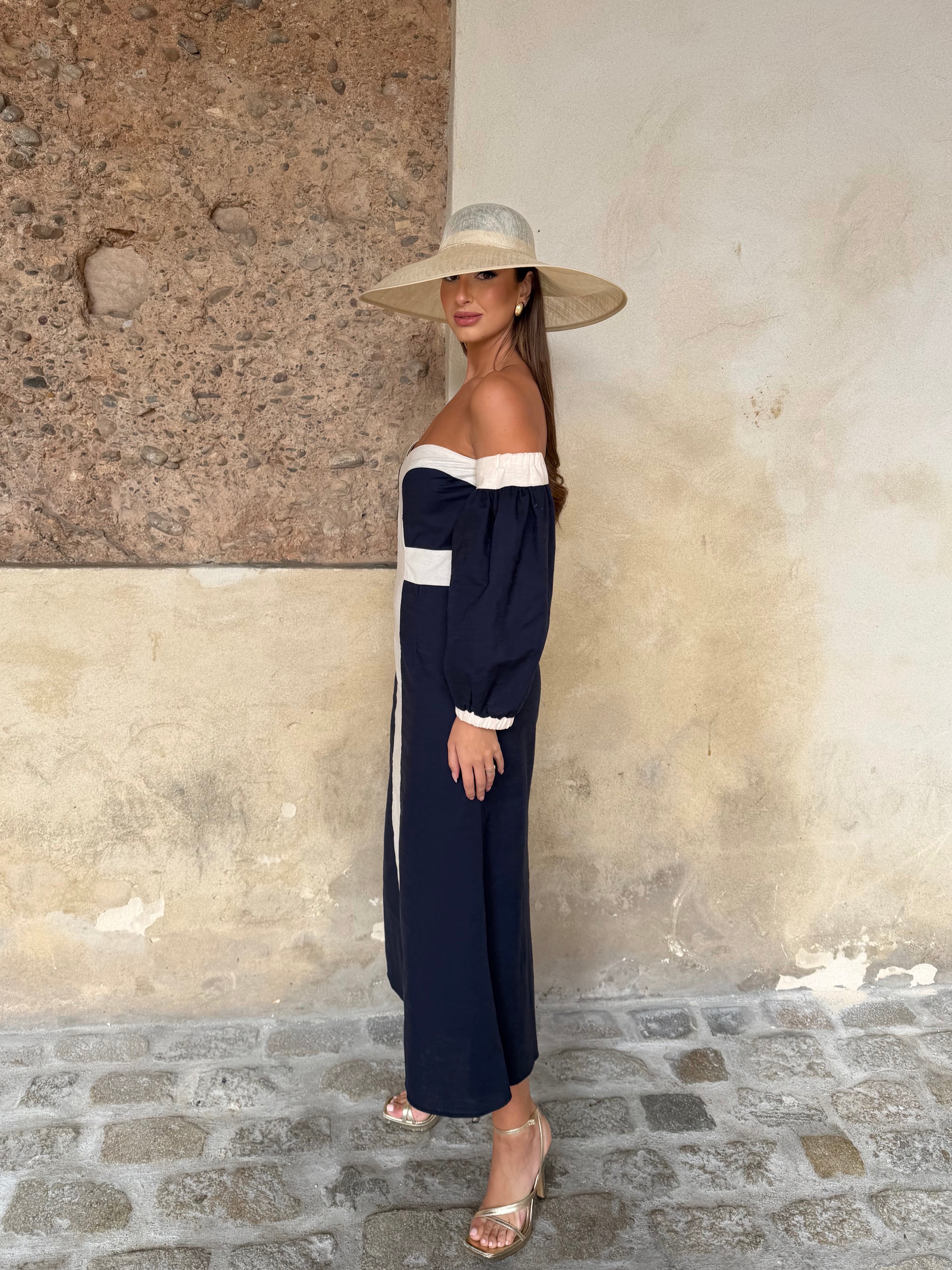 VESTIDO MIMBRE MARINO