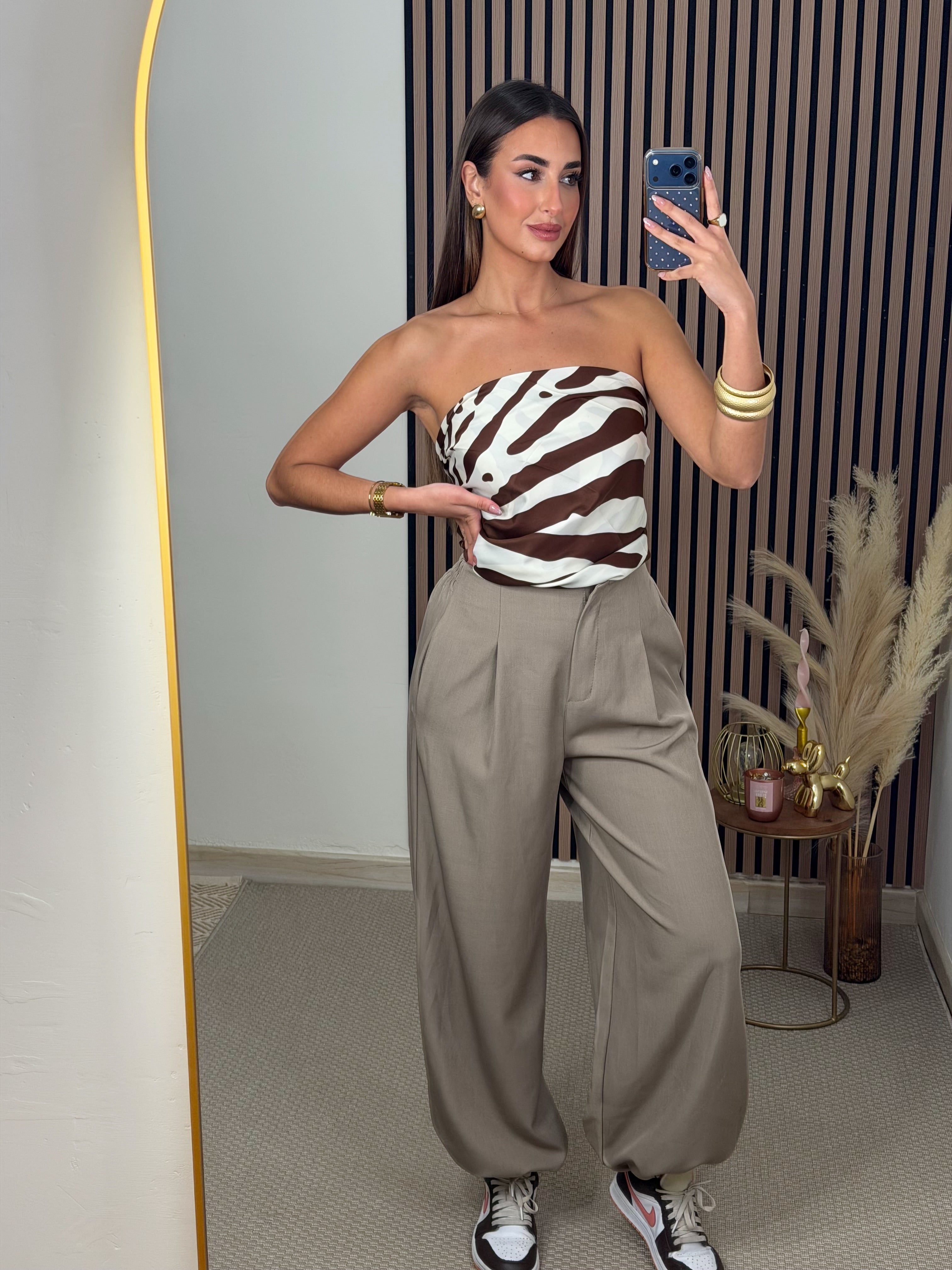 PANTALÓN BALLOON TELA TAUPE