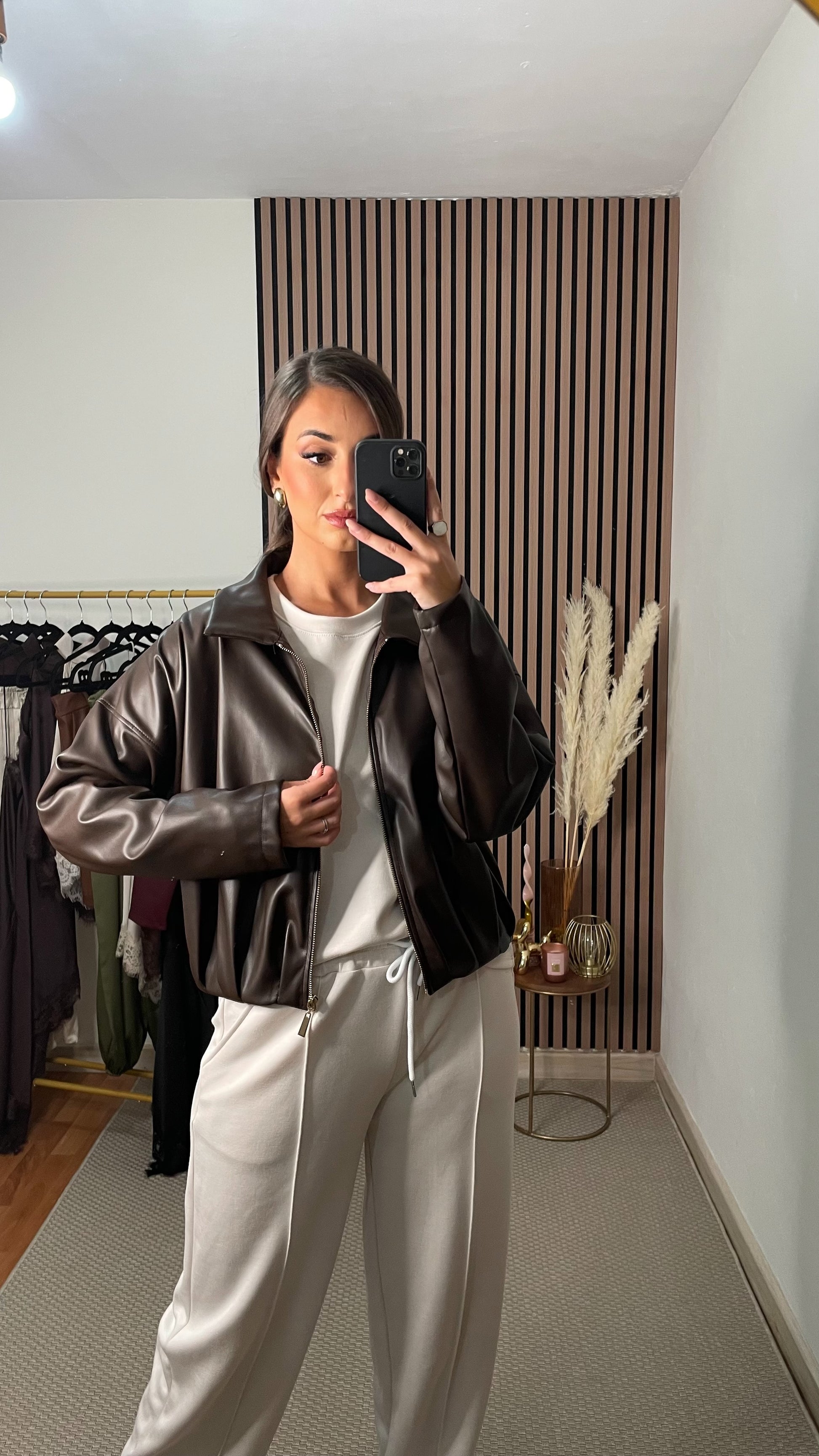 BOMBER POLIPIEL MARRÓN