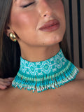 CHOKER ÉTNICO TURQUESA
