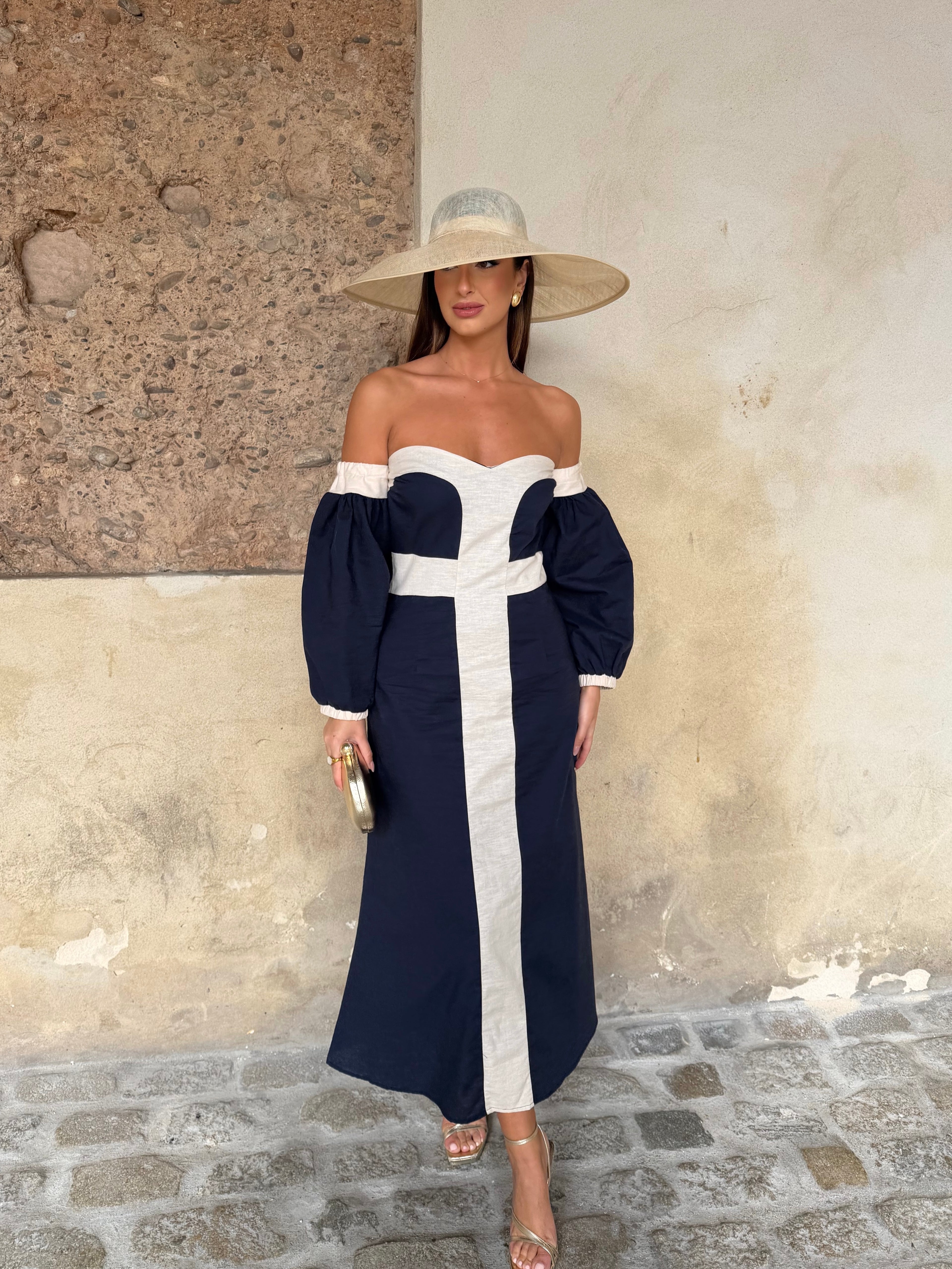 VESTIDO MIMBRE MARINO