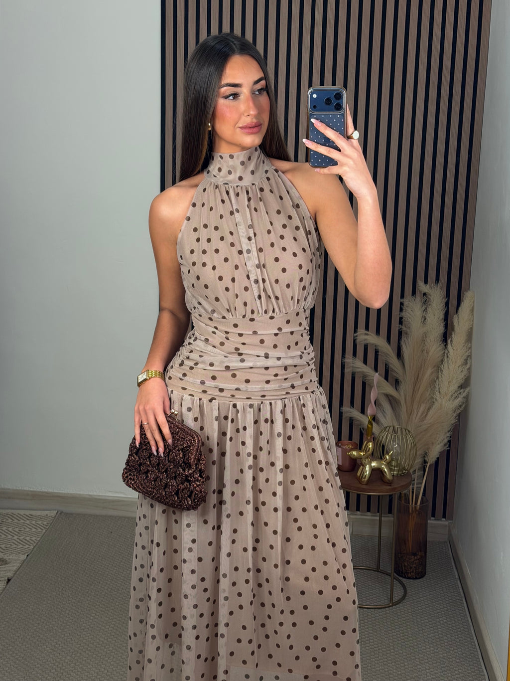 VESTIDO CLAVELLINA TAUPE