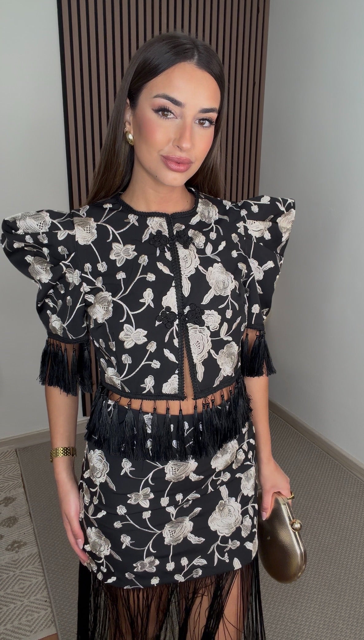 CONJUNTO CANASTA VERANO BORDADO NEGRO