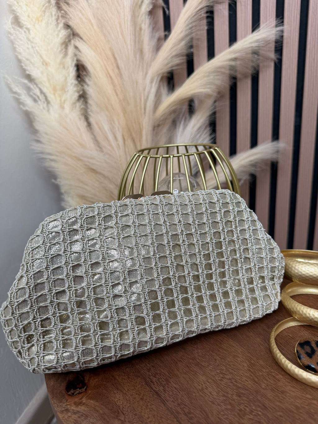 BOLSO CROCHET DORADO
