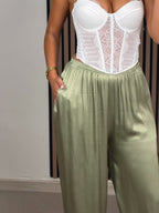 PANTALÓN SATINADO VERDE