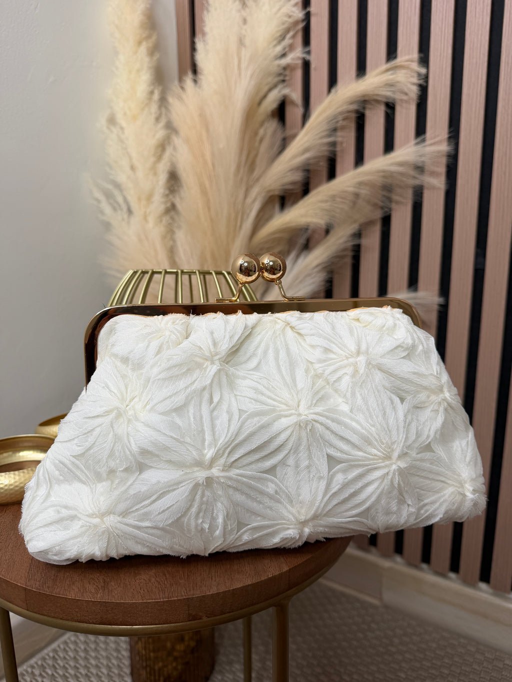 BOLSO GASA FLOR BLANCO