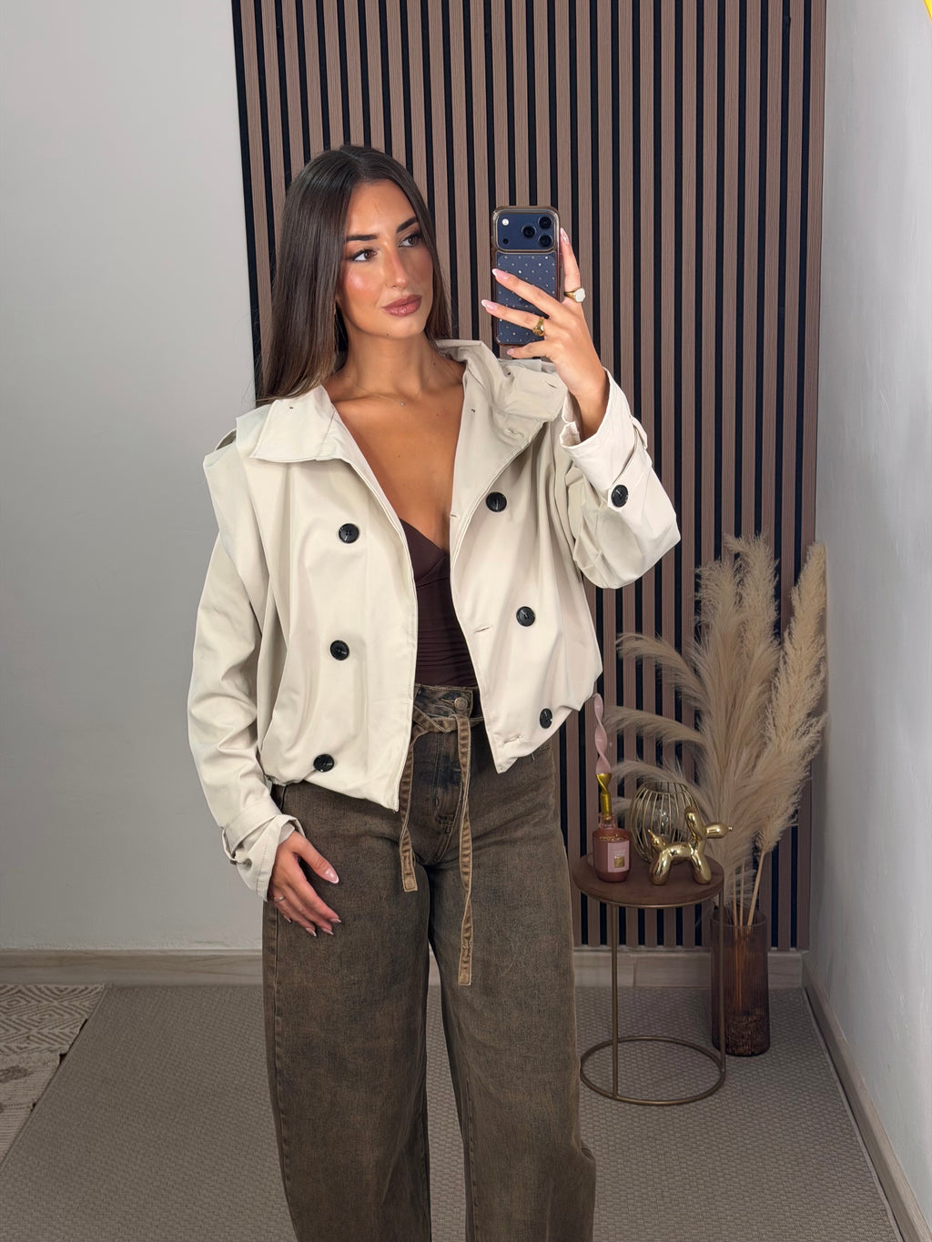 BOMBER GABARDINA BEIGE