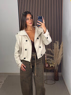 BOMBER GABARDINA BEIGE