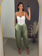 PANTALÓN SATINADO VERDE