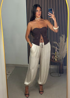PANTALÓN SATINADO BEIGE