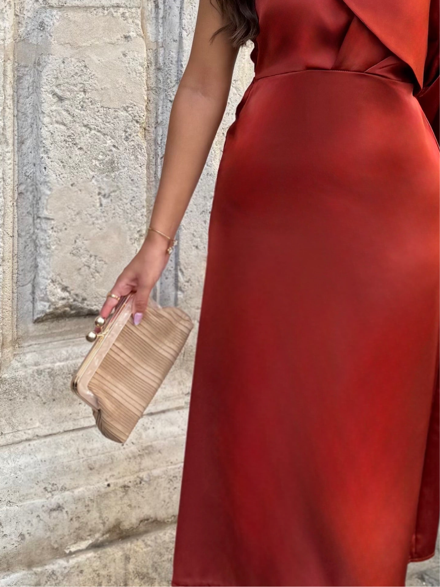 BOLSO SATINADO CHAMPÁN