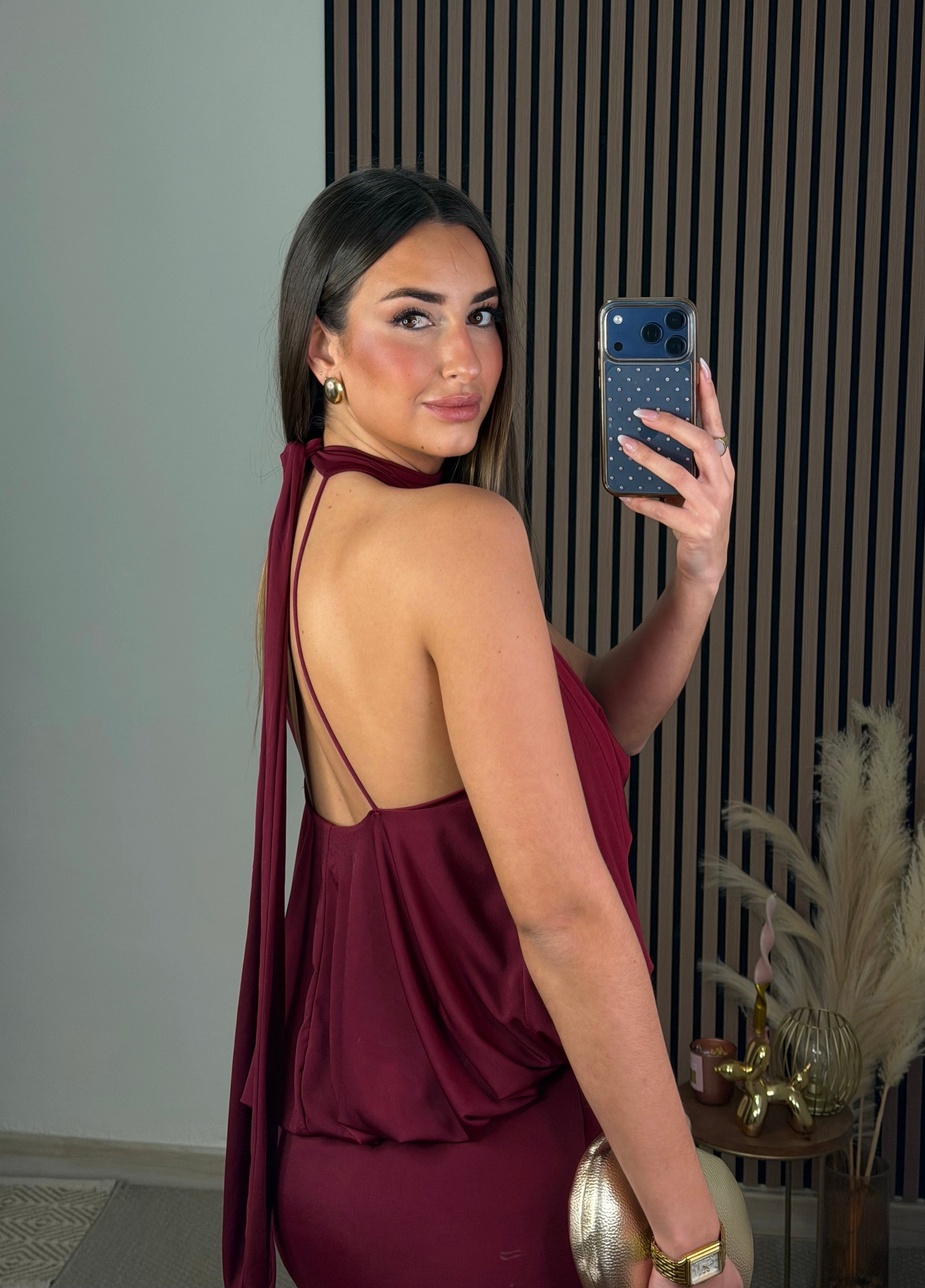 VESTIDO ROSA BURDEOS