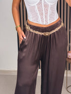 PANTALÓN SATINADO CHOCOLATE