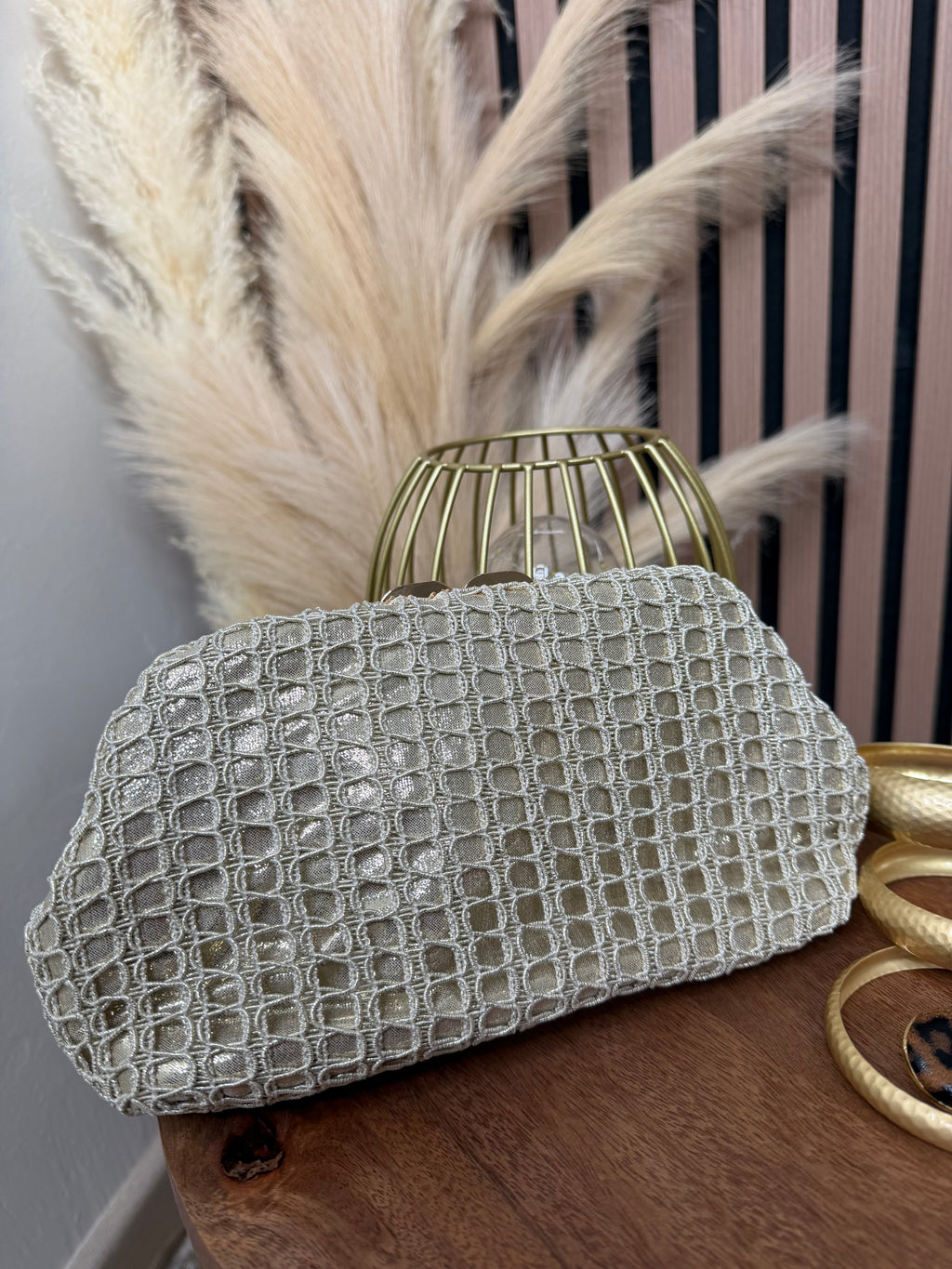 BOLSO CROCHET DORADO