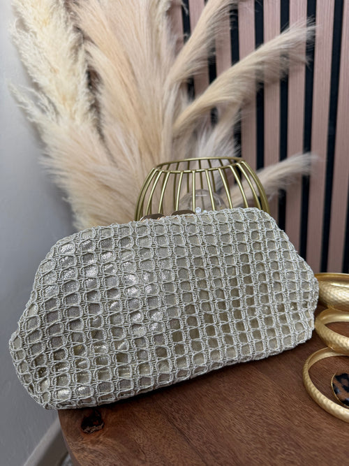 BOLSO CROCHET DORADO
