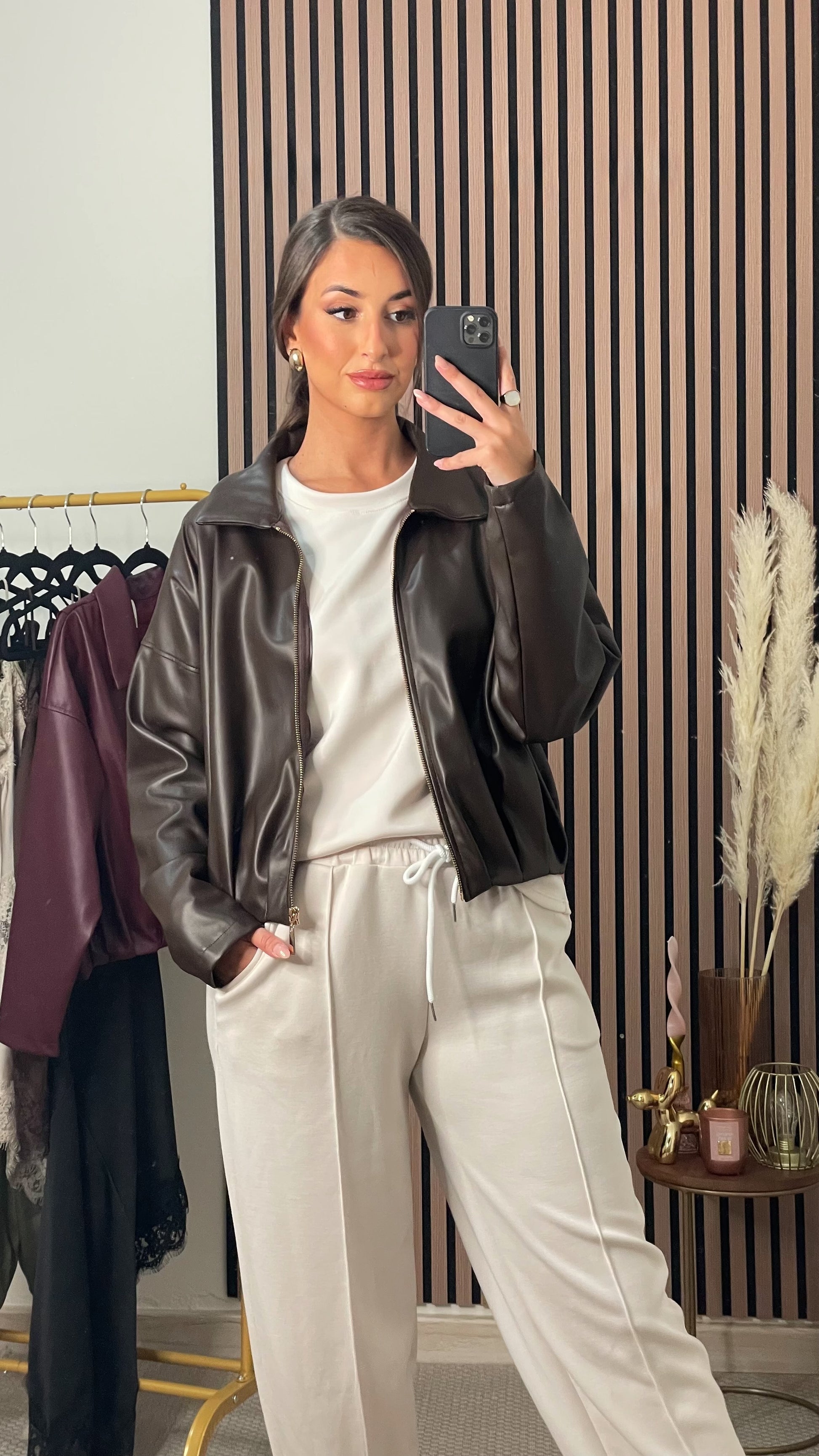 BOMBER POLIPIEL MARRÓN