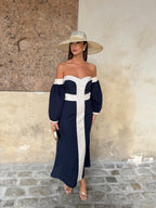 VESTIDO MIMBRE MARINO