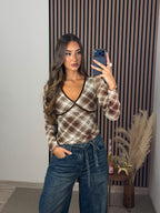 TOP MANDI MARRÓN