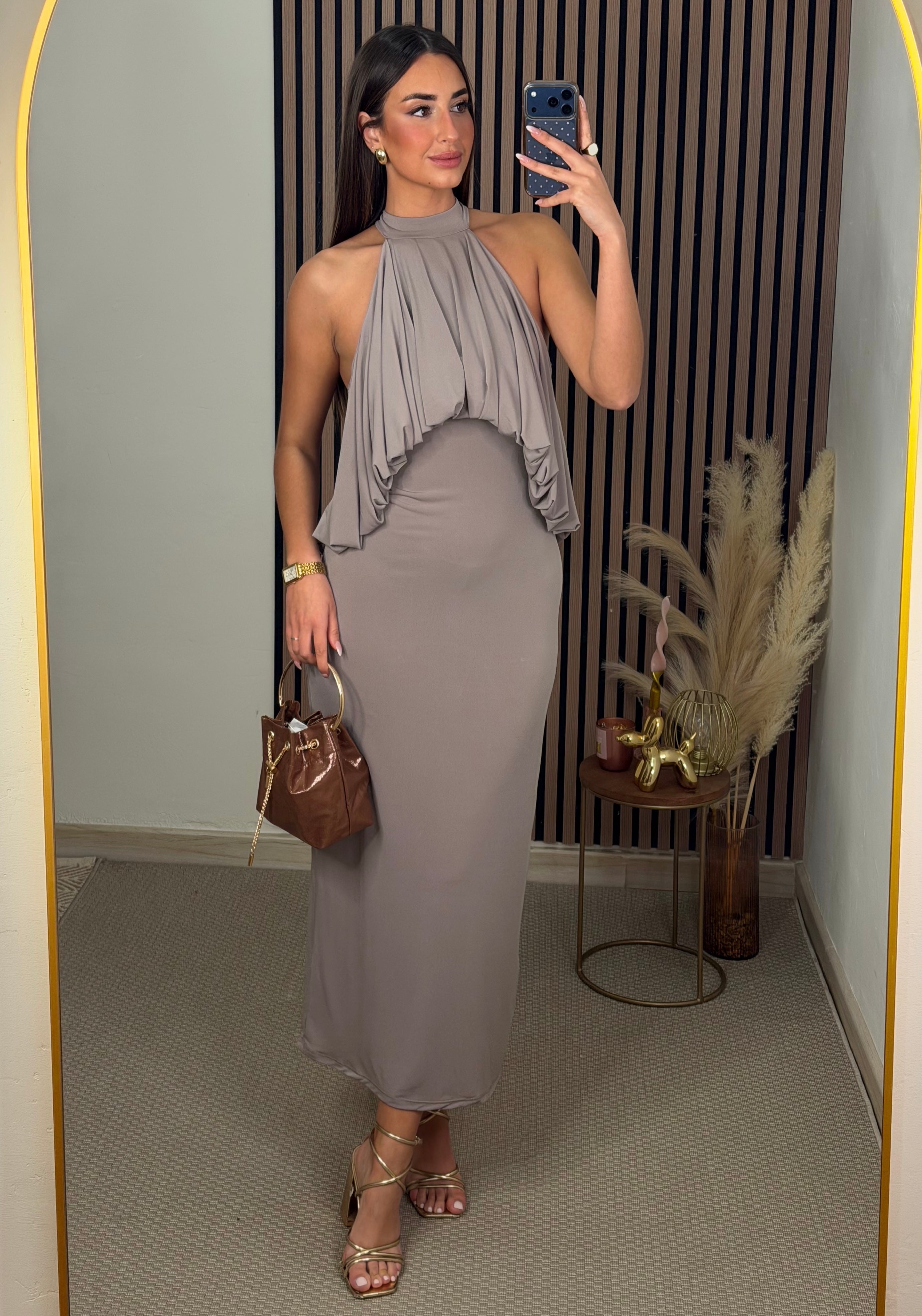 VESTIDO ROSA TAUPE