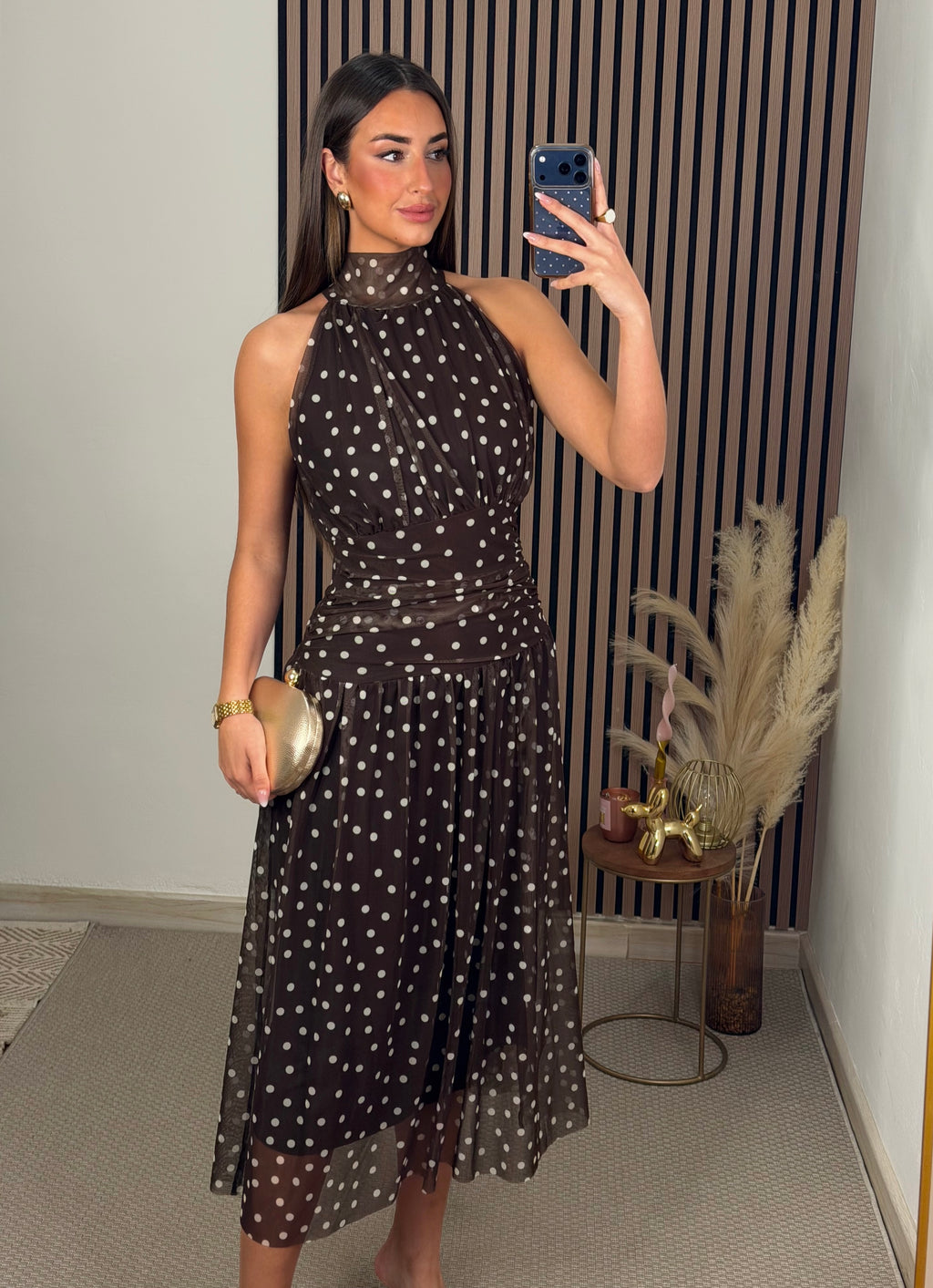 VESTIDO CLAVELLINA MARRÓN