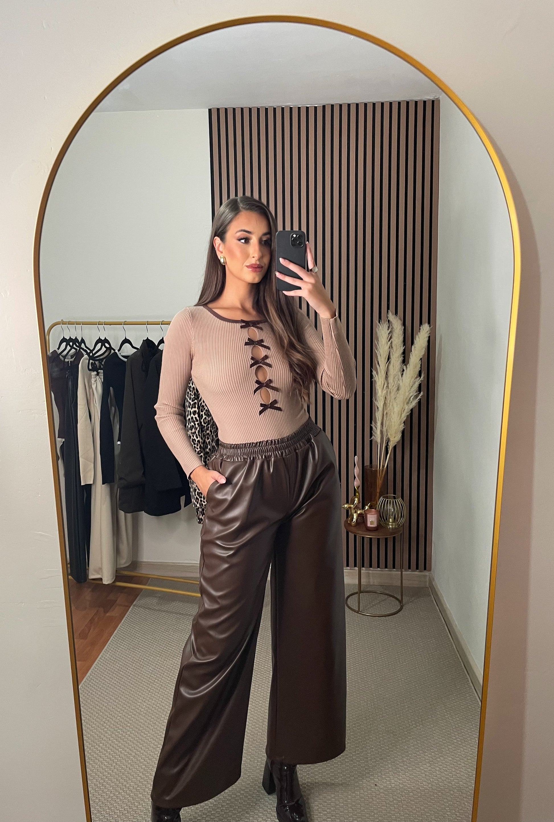 PANTALÓN POLIPIEL MARRÓN