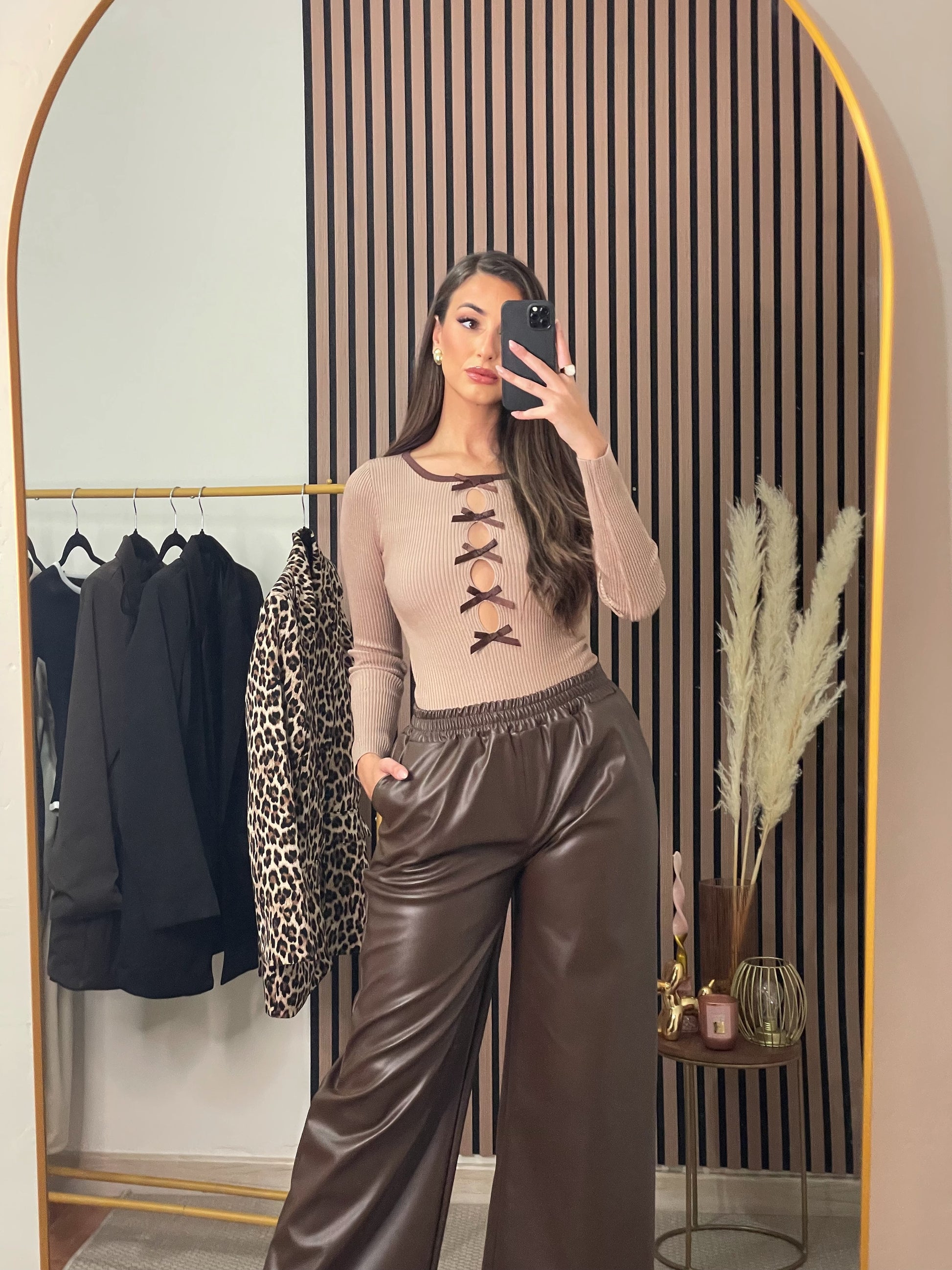 BODY PUNTO DETALLE LAZO MARRÓN/MARRÓN OSCURO