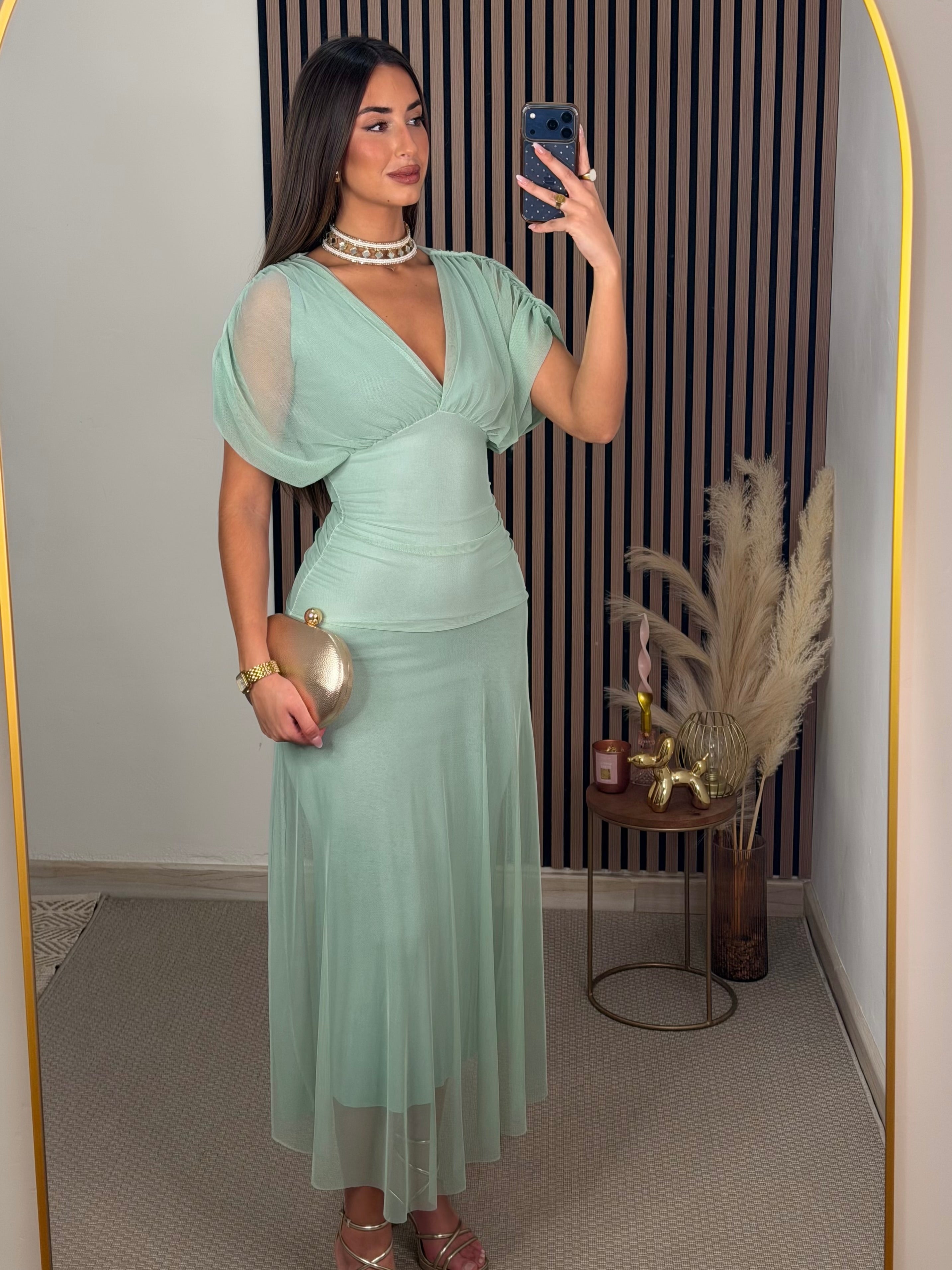 VESTIDO SALI AGUA MARINA