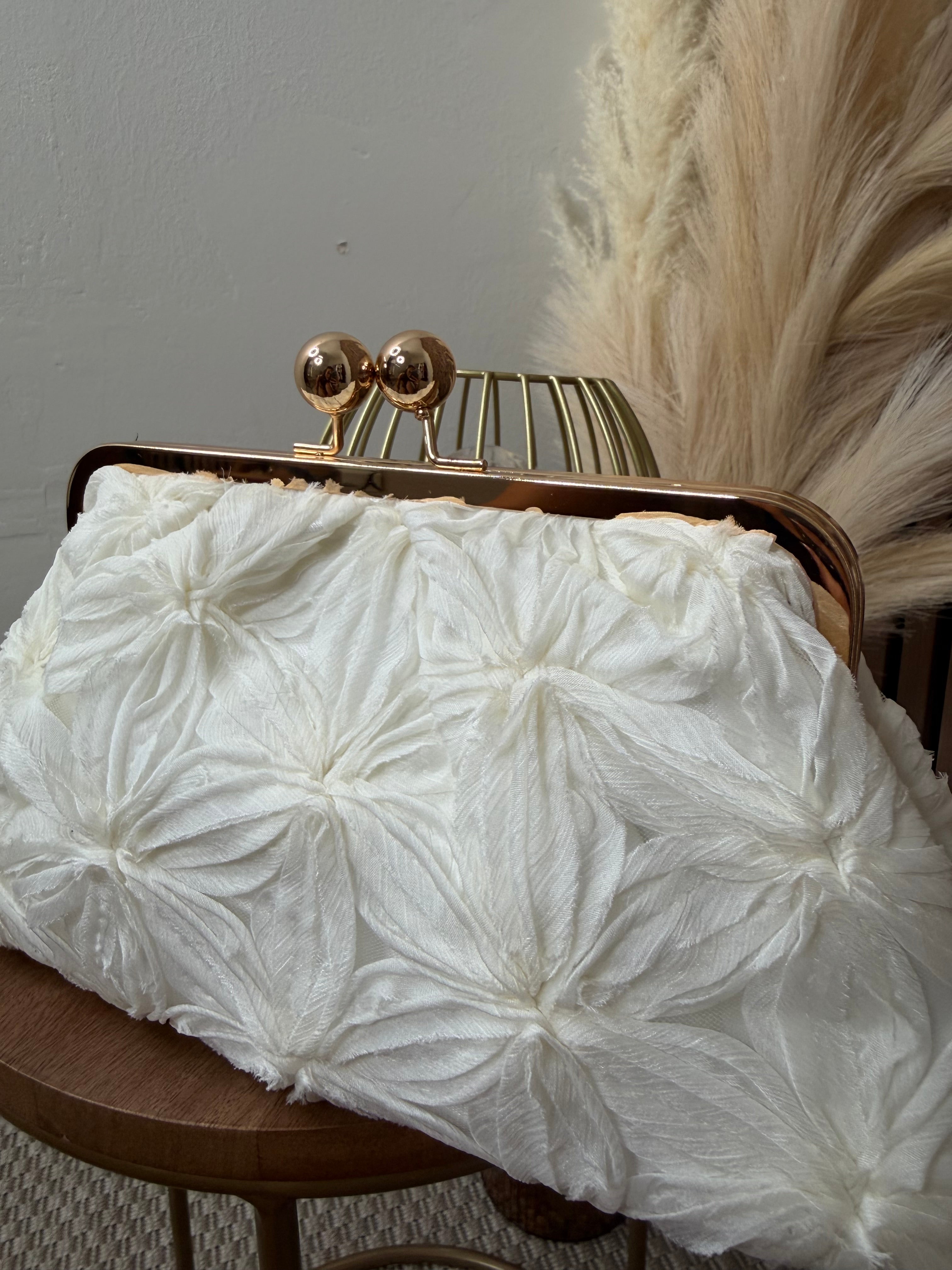 BOLSO GASA FLOR BLANCO