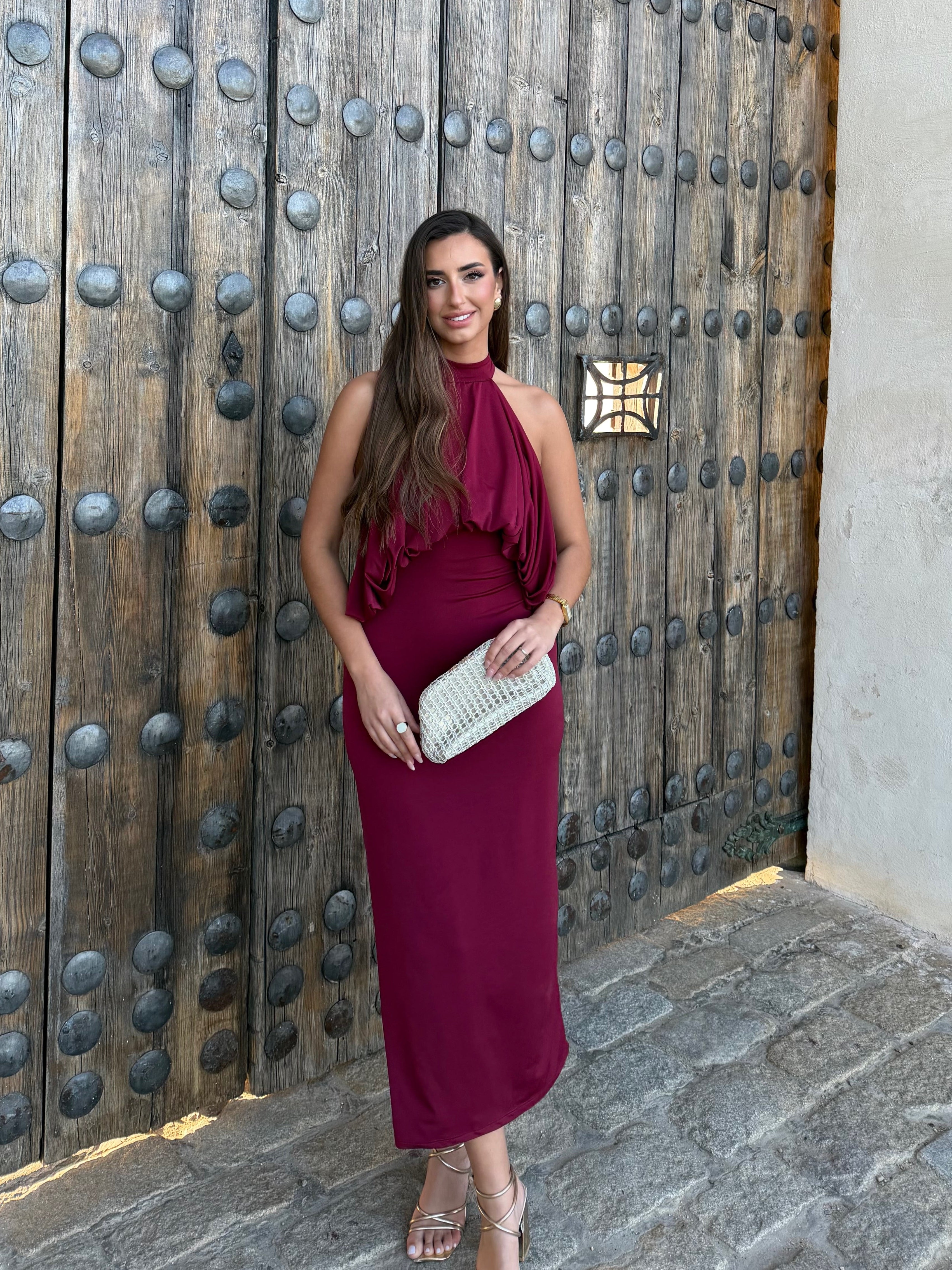 VESTIDO ROSA BURDEOS