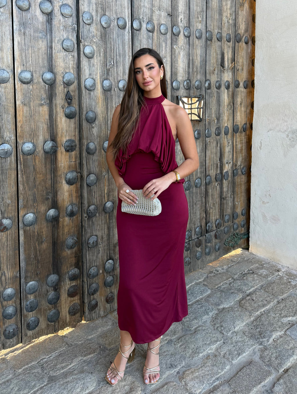 VESTIDO ROSA BURDEOS