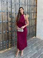 VESTIDO ROSA BURDEOS