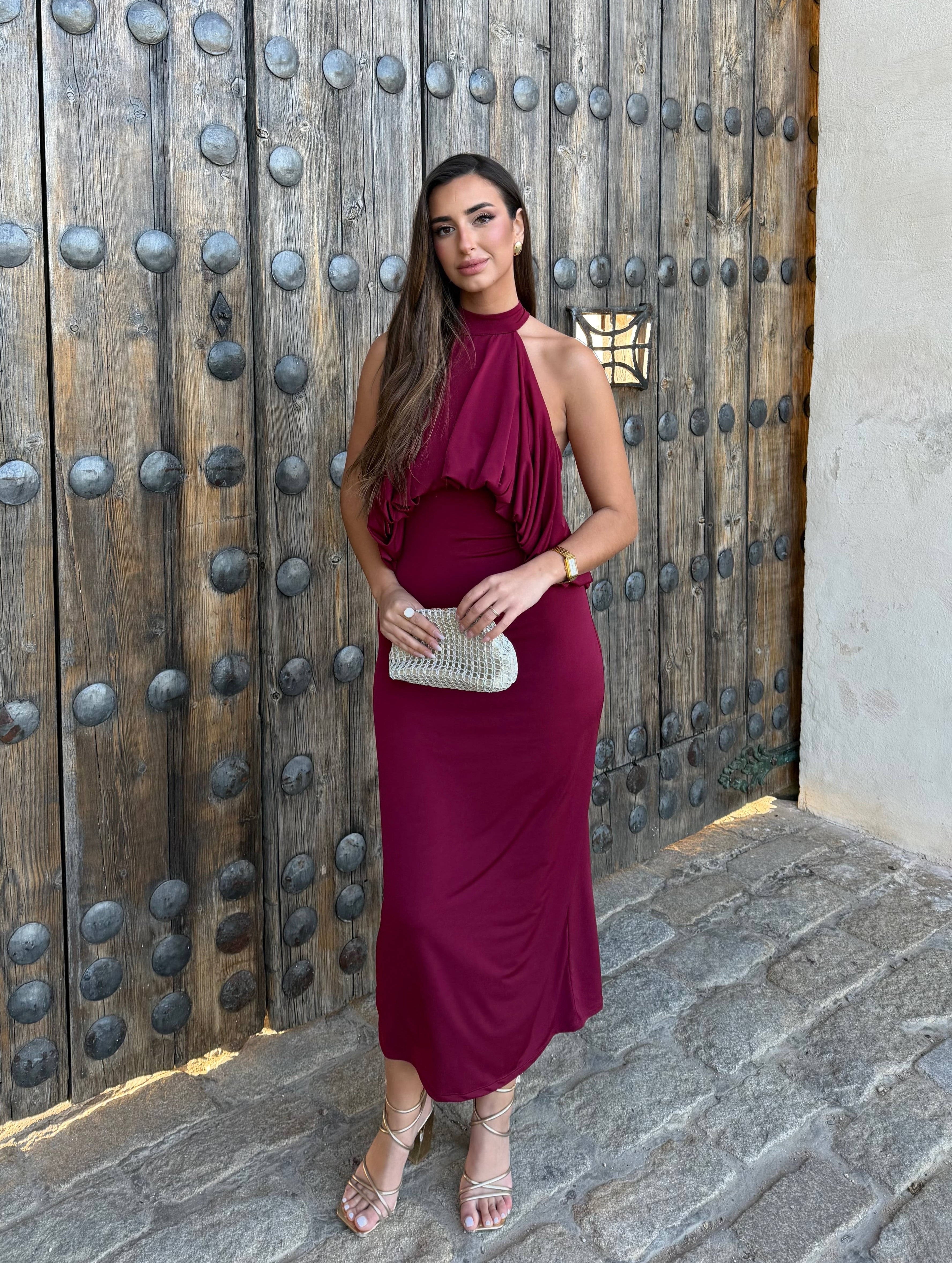 VESTIDO ROSA BURDEOS