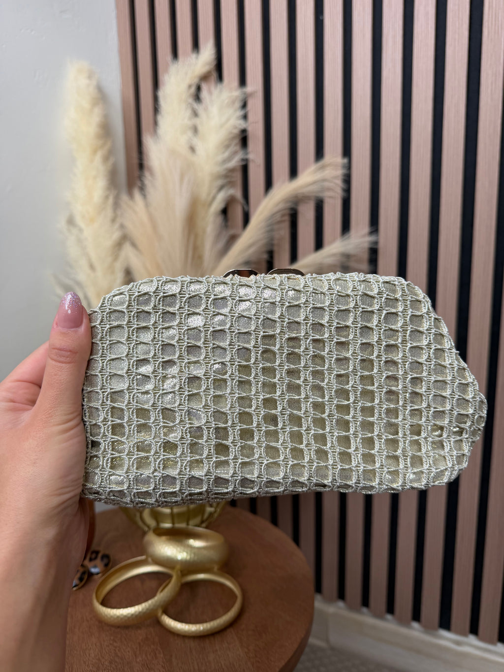 BOLSO CROCHET DORADO