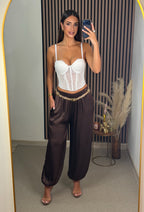 PANTALÓN SATINADO CHOCOLATE