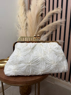 BOLSO GASA FLOR BLANCO