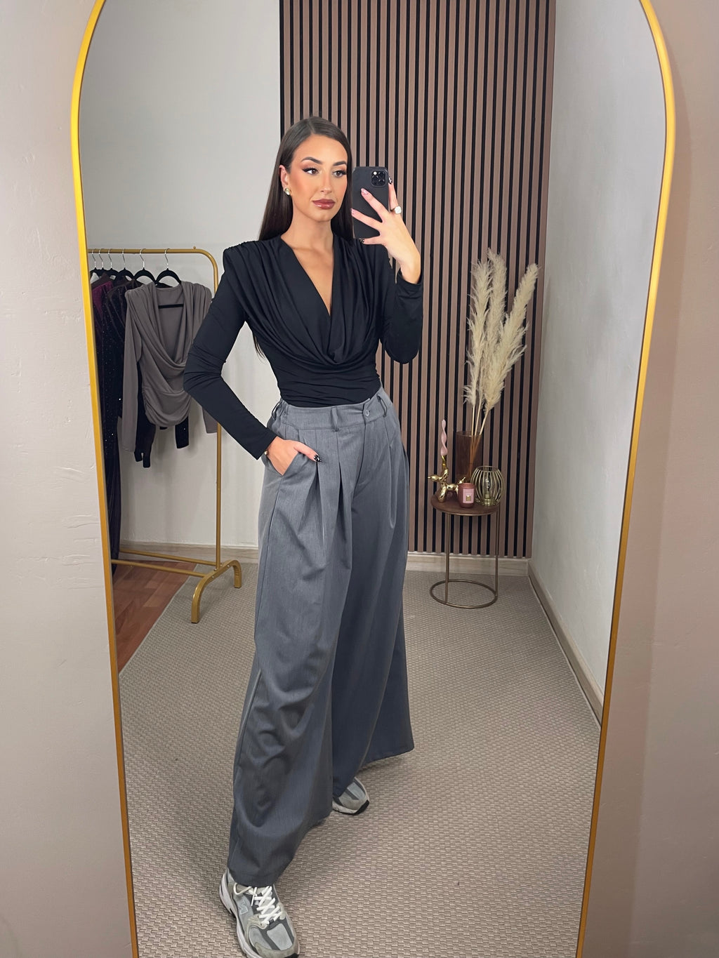 PANTALÓN PALAZZO GRIS