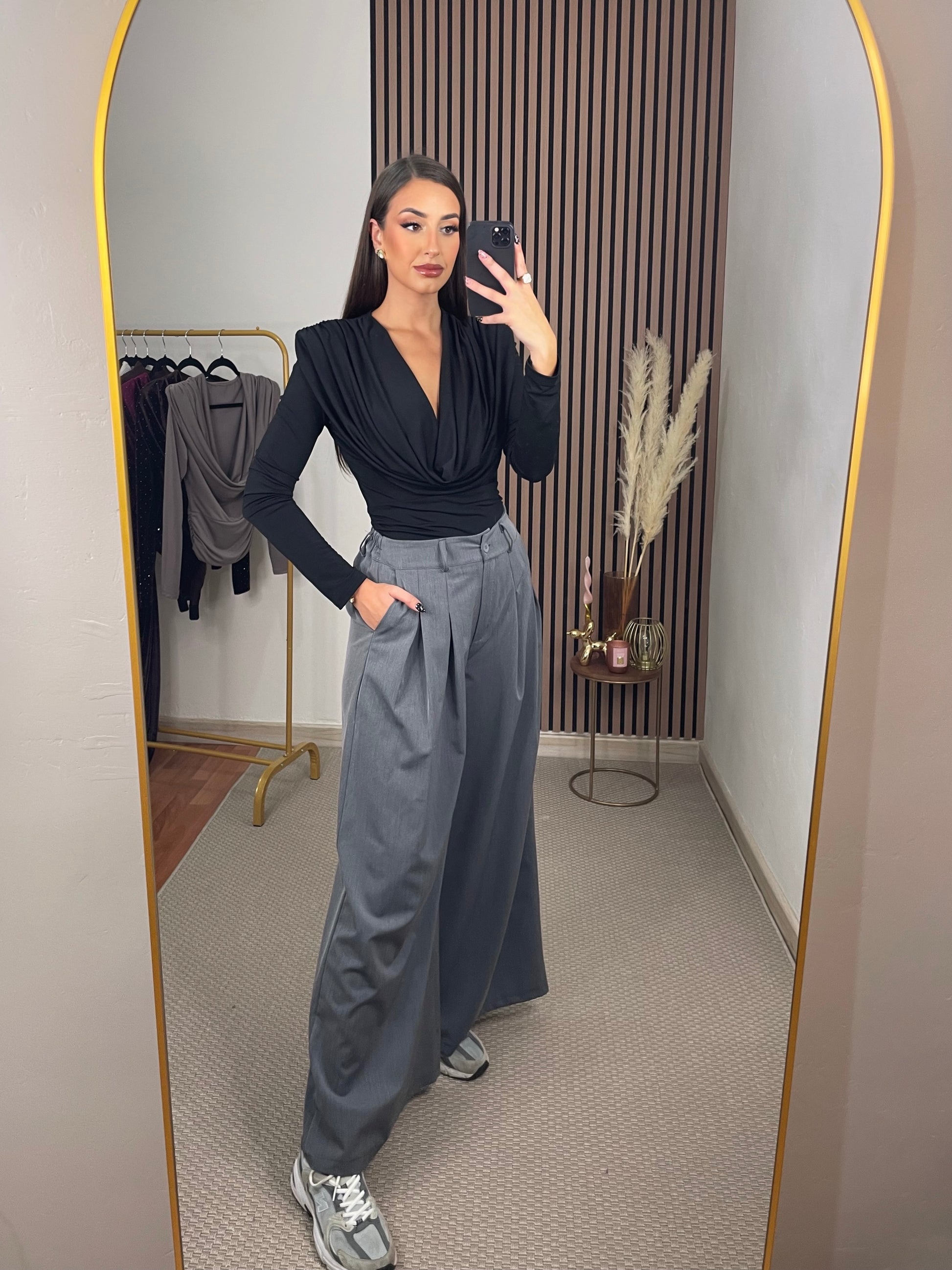 PANTALÓN PALAZZO GRIS