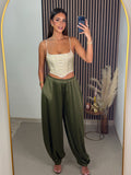 PANTALÓN SATINADO VERDE