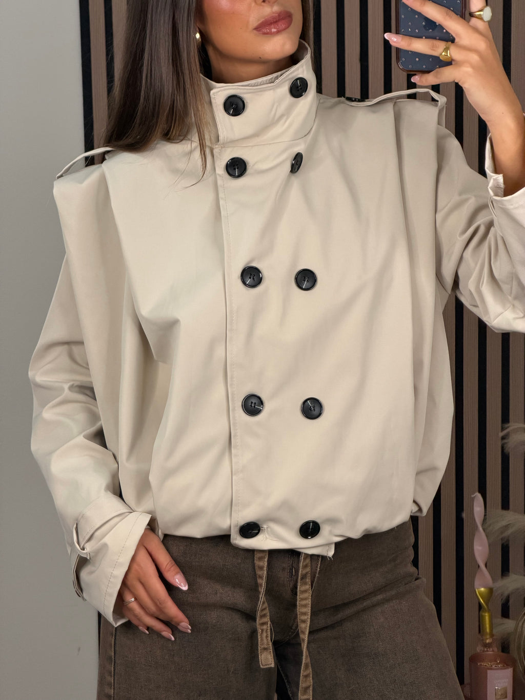 BOMBER GABARDINA BEIGE