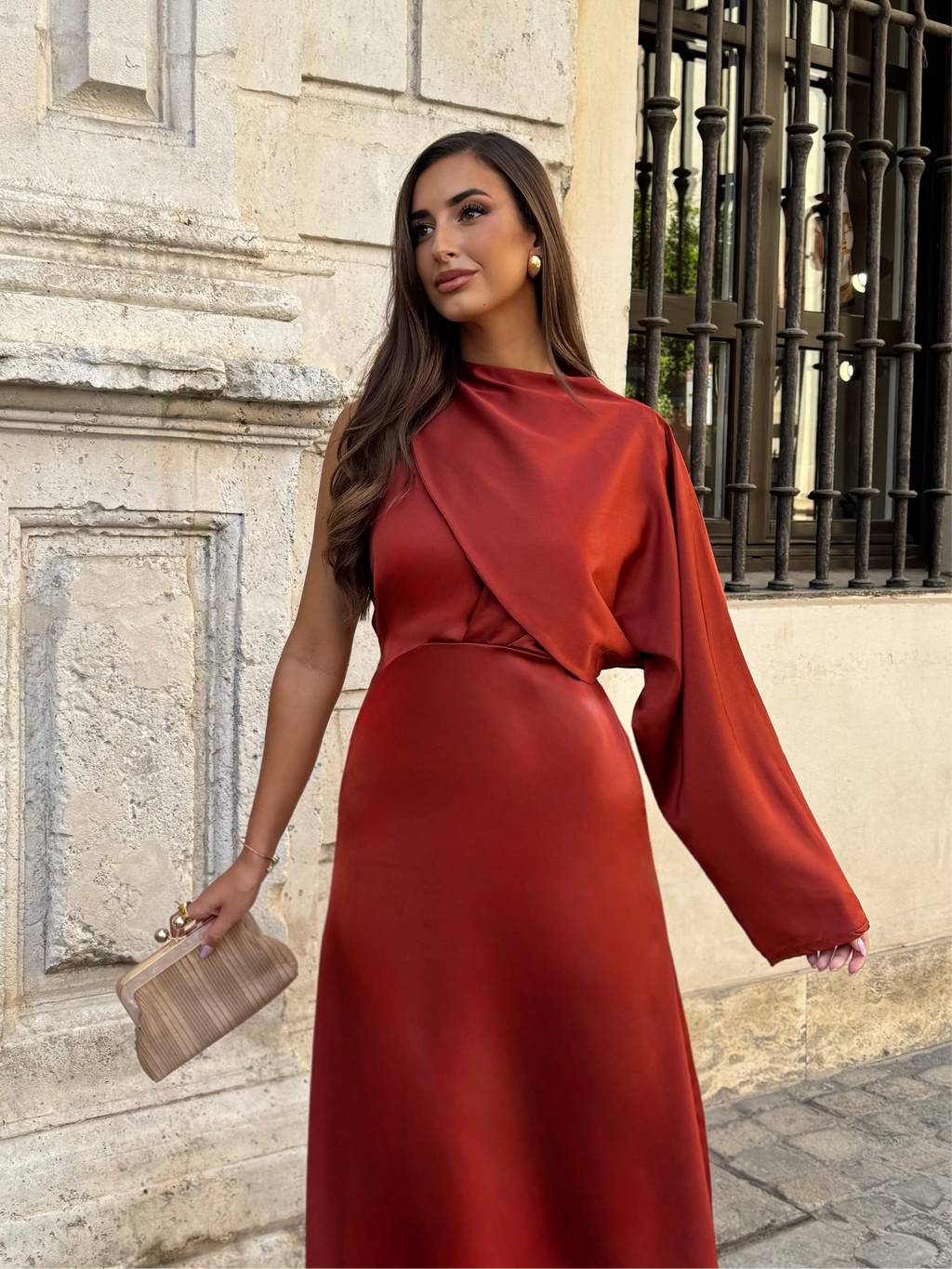 BOLSO SATINADO CHAMPÁN