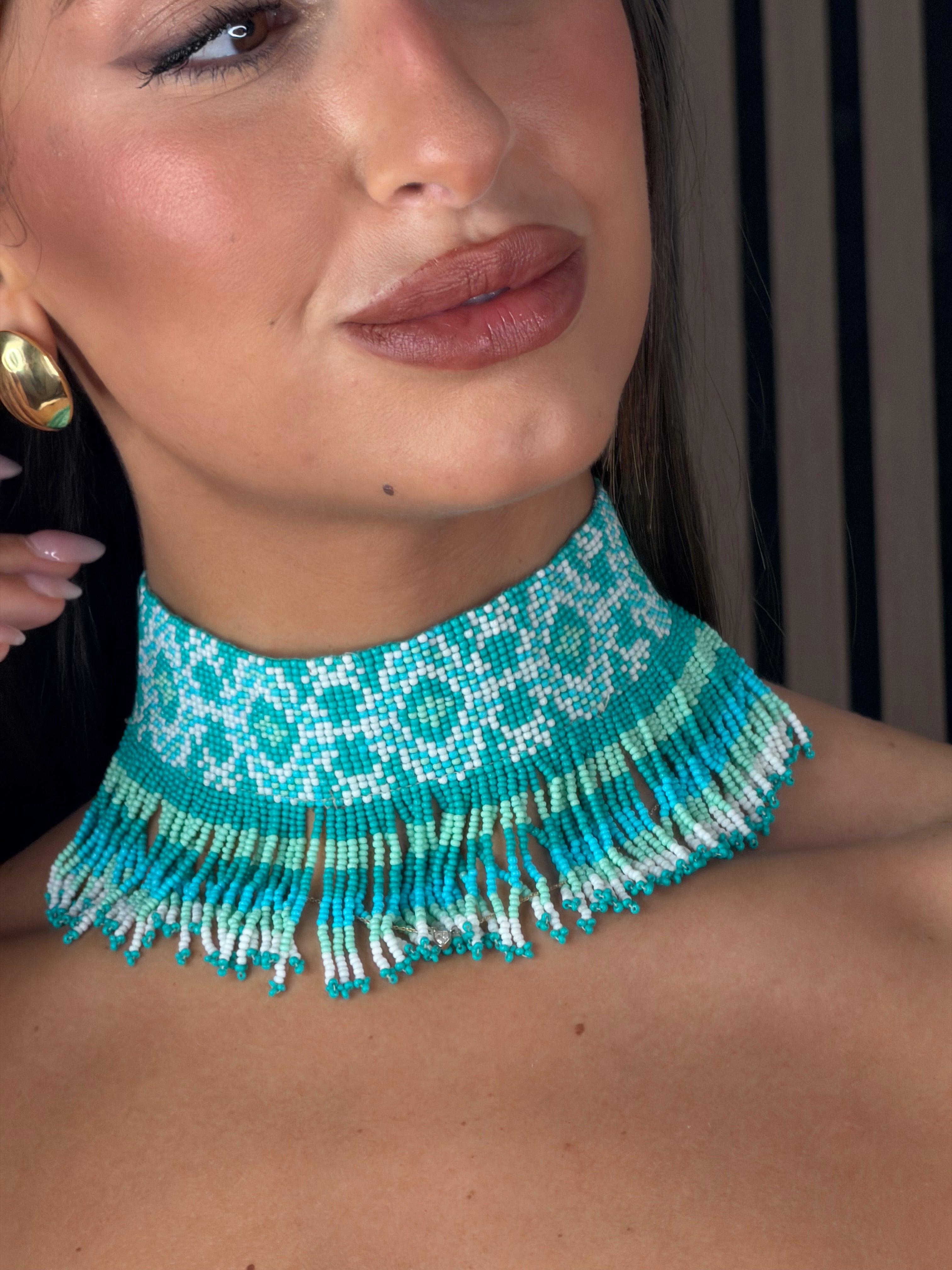 CHOKER ÉTNICO TURQUESA