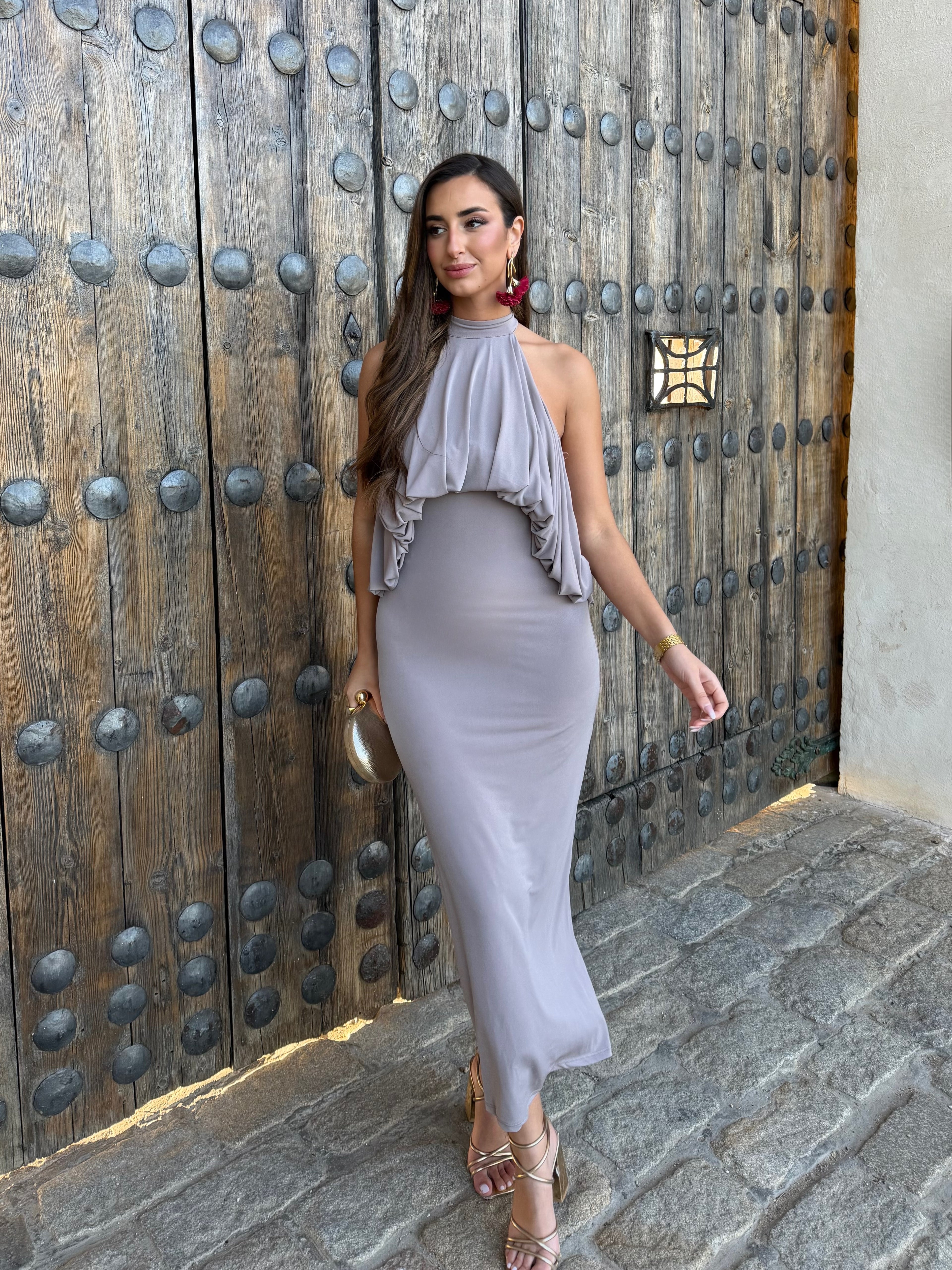 VESTIDO ROSA TAUPE