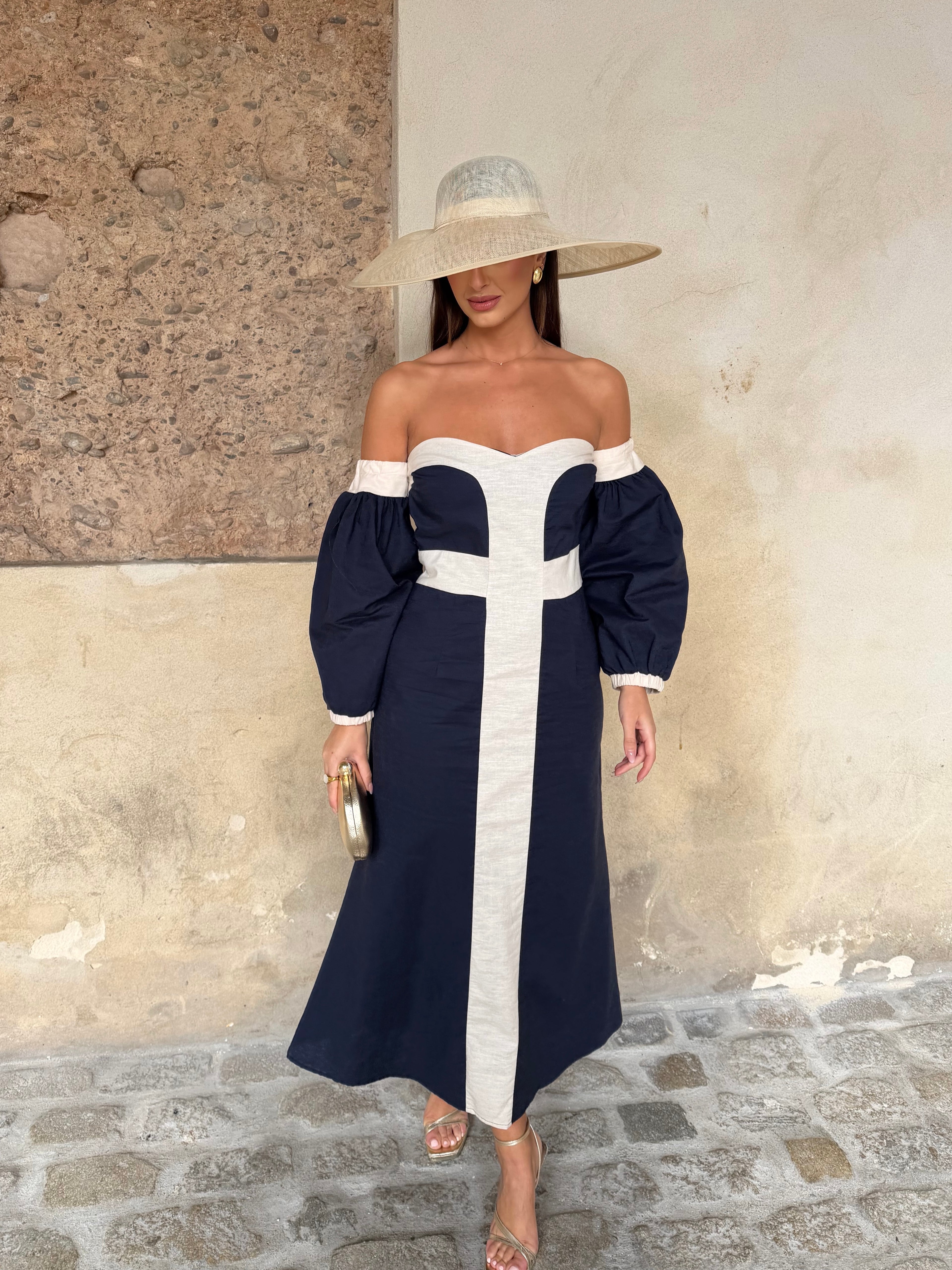 VESTIDO MIMBRE MARINO