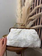 BOLSO GASA FLOR BLANCO