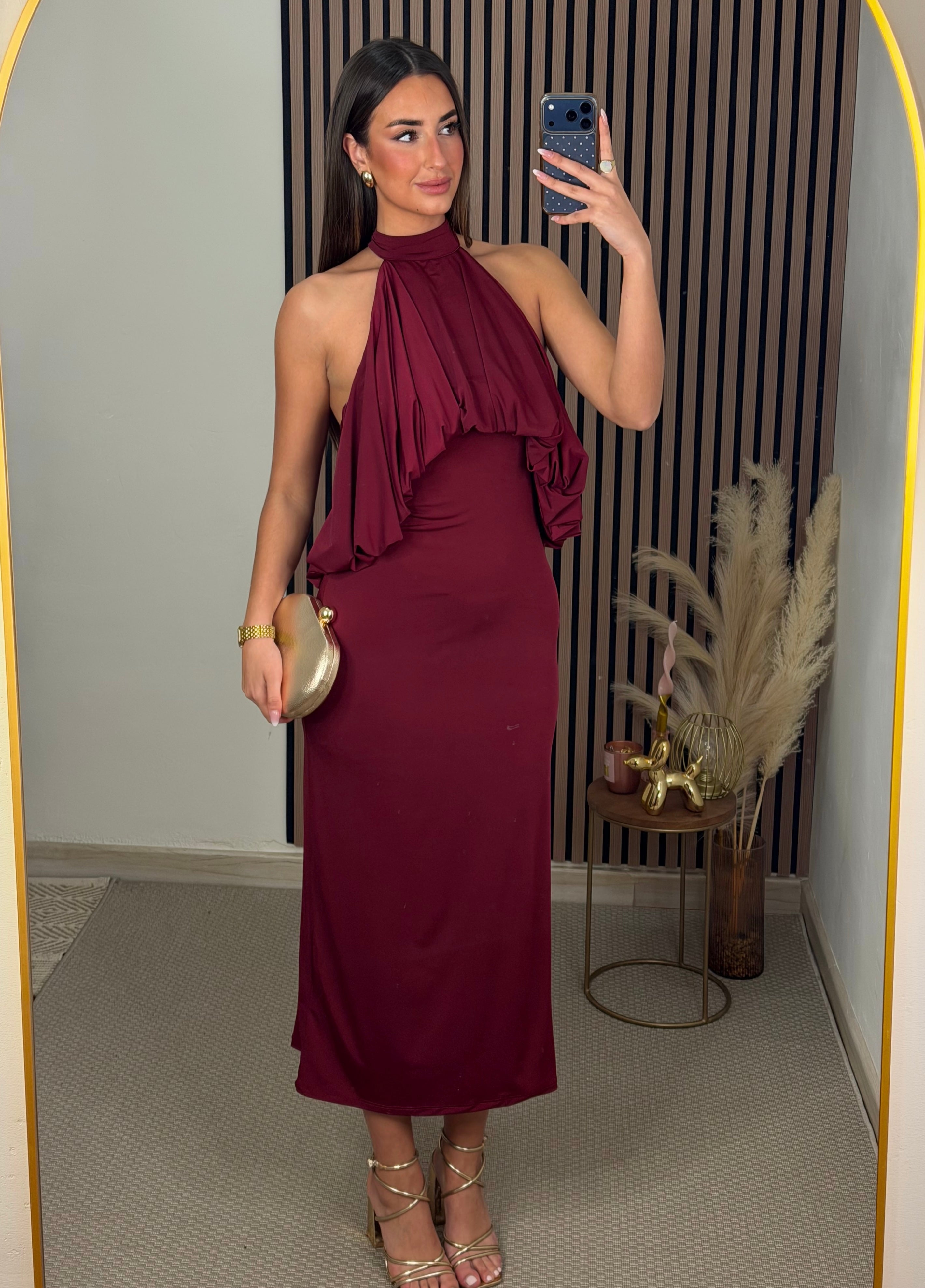 VESTIDO ROSA BURDEOS